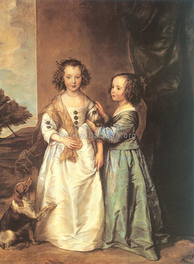 Portrait of Elizabeth and Philadelphia Wharton - 安东尼·凡·戴克